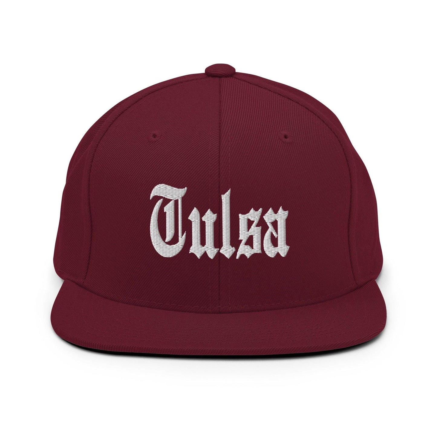 Tulsa OG Old English Snapback Hat Maroon