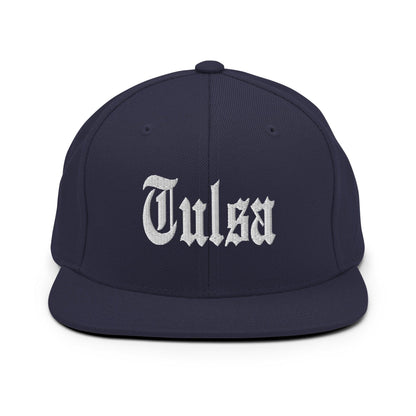 Tulsa OG Old English Snapback Hat Navy
