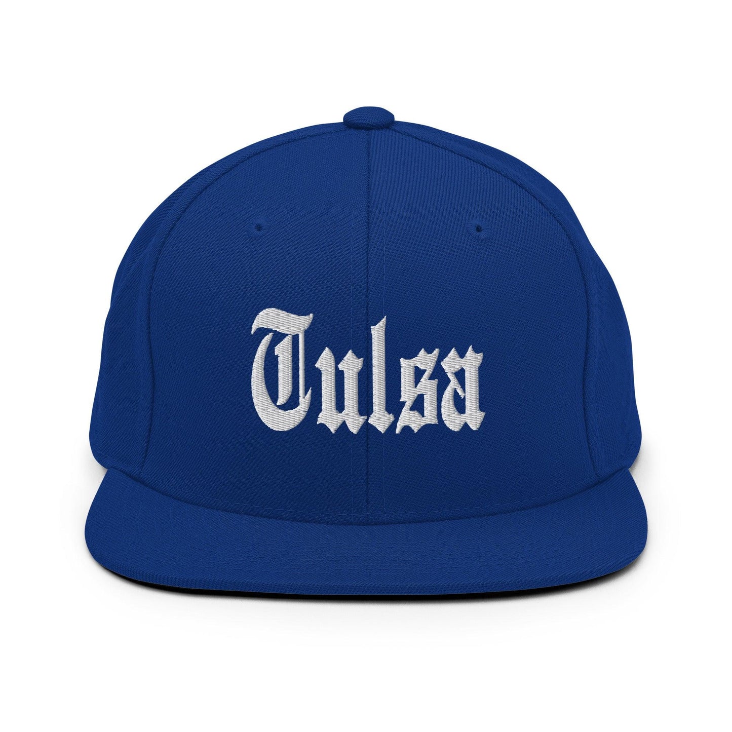 Tulsa OG Old English Snapback Hat Royal Blue