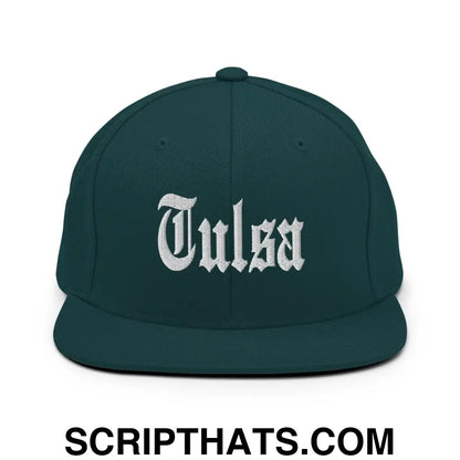 Tulsa OG Old English Snapback Hat Spruce