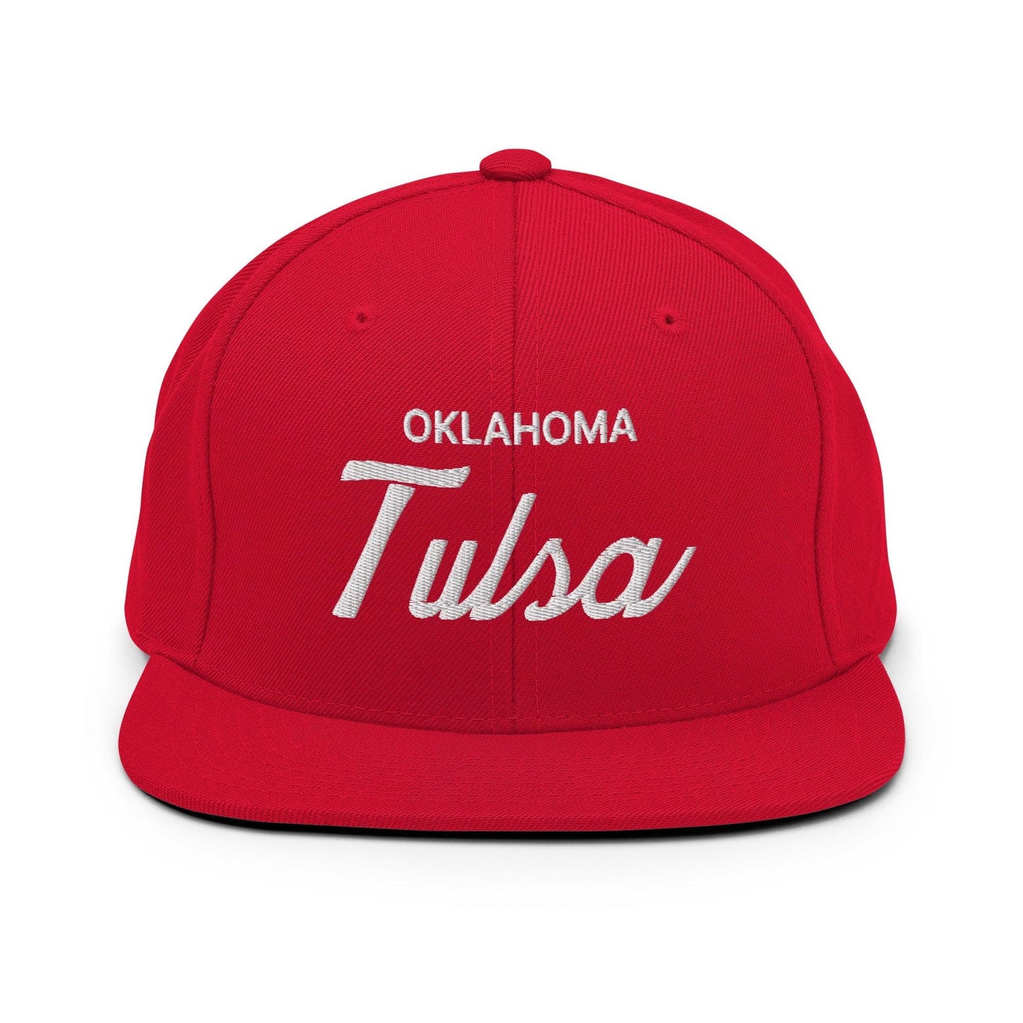 Tulsa Oklahoma II Vintage Sports Script Snapback Hat Red
