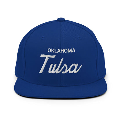 Tulsa Oklahoma II Vintage Sports Script Snapback Hat Royal Blue