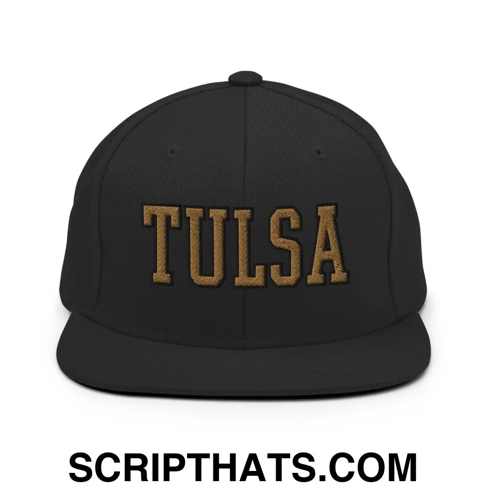 Tulsa Soccer Varsity Letterman Block Snapback Hat Black