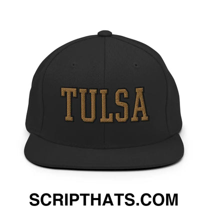 Tulsa Soccer Varsity Letterman Block Snapback Hat Black