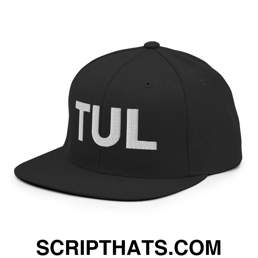 Tulsa TUL Vintage Block Snapback Hat Black