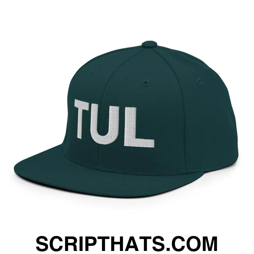 Tulsa TUL Vintage Block Snapback Hat Spruce