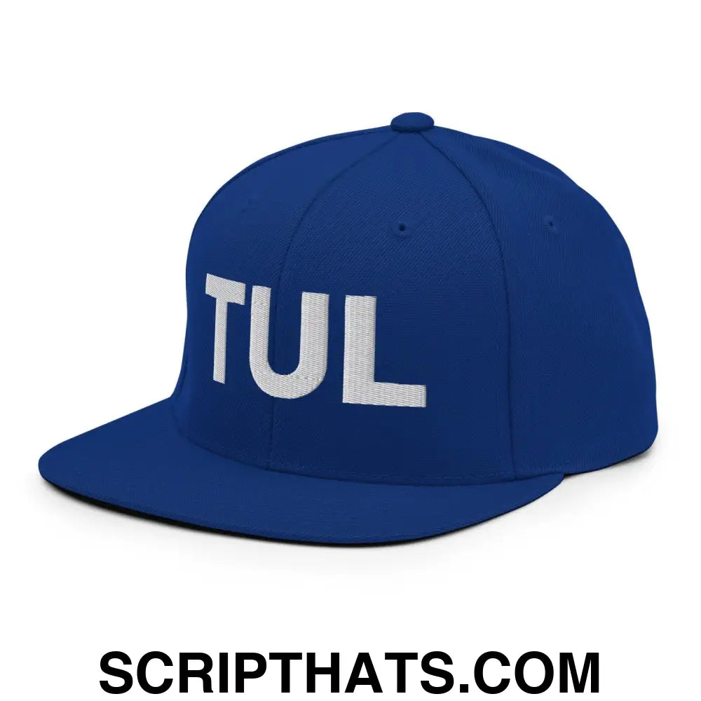 Tulsa TUL Vintage Block Snapback Hat Royal Blue