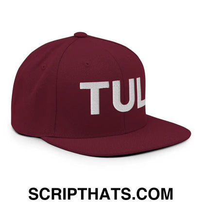 Tulsa TUL Vintage Block Snapback Hat Maroon