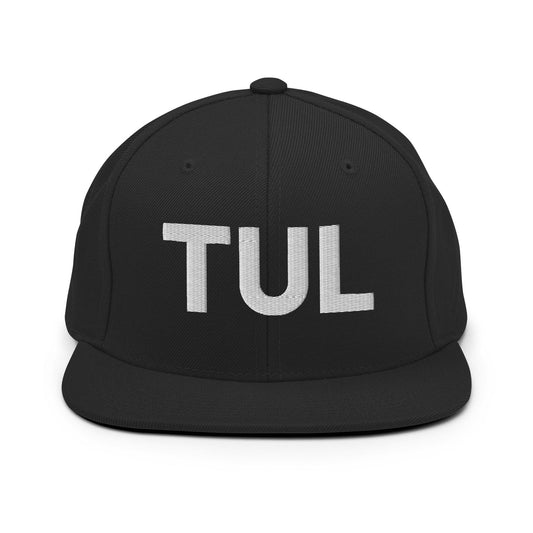 Tulsa TUL Vintage Block Snapback Hat Black