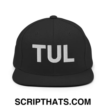 Tulsa TUL Vintage Block Snapback Hat Black