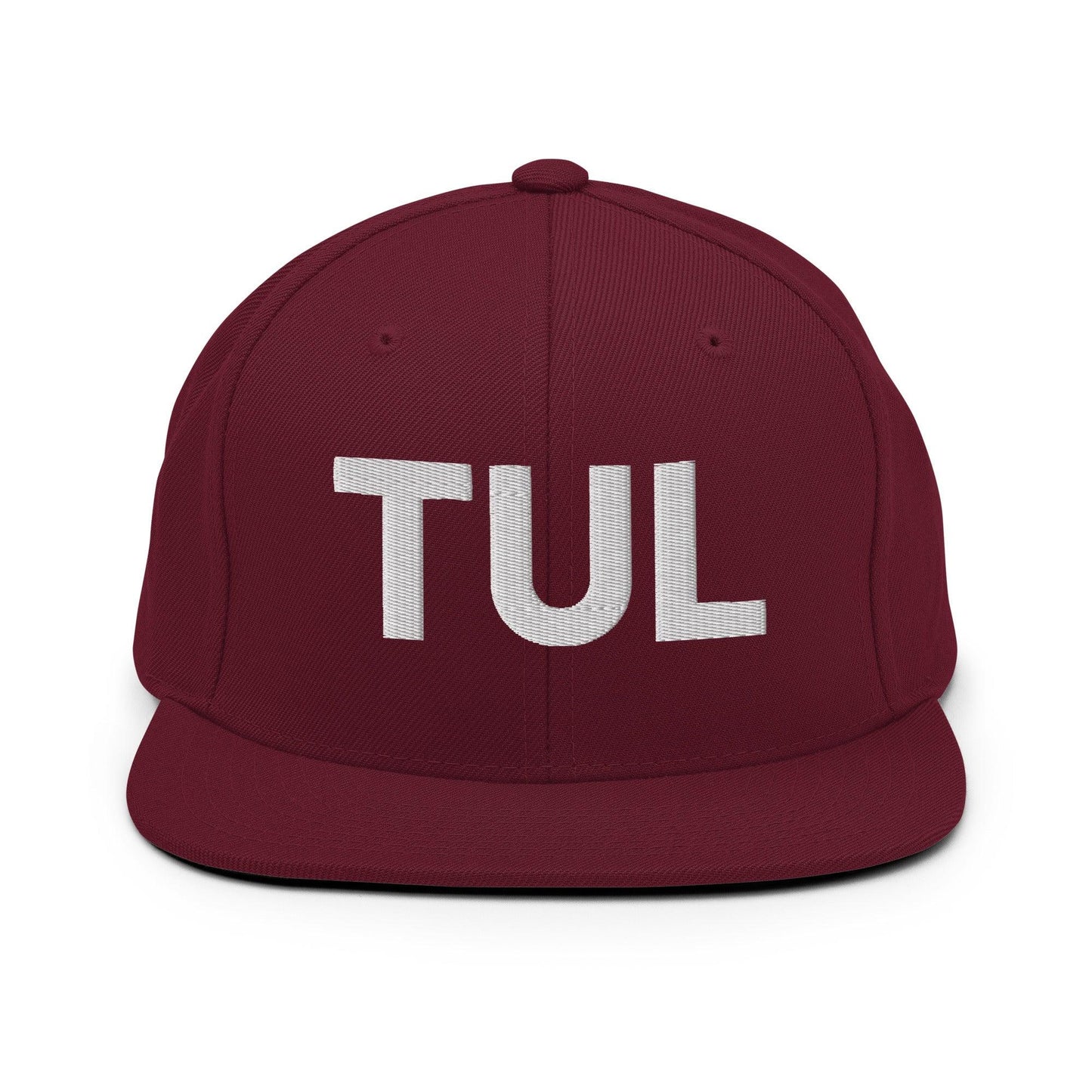 Tulsa TUL Vintage Block Snapback Hat Maroon