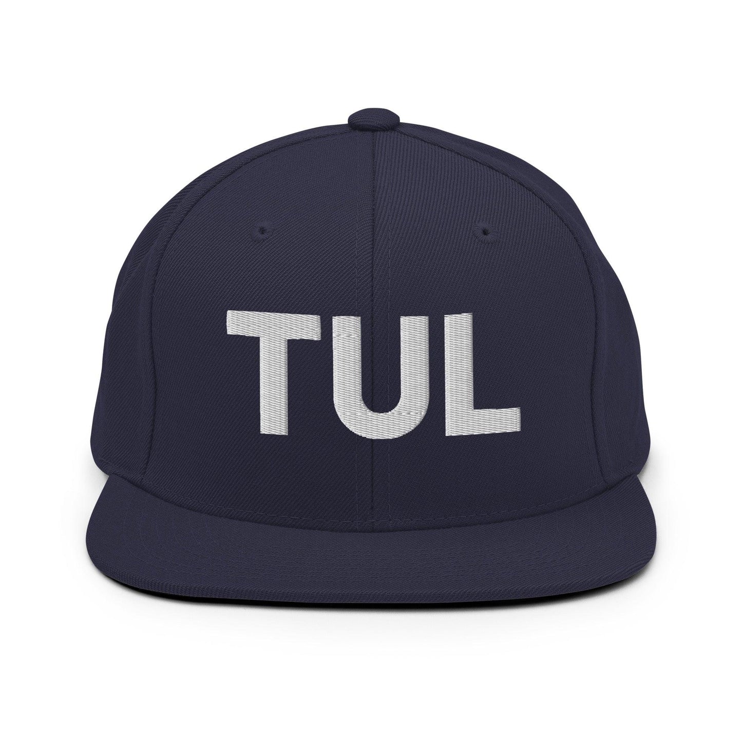 Tulsa TUL Vintage Block Snapback Hat Navy