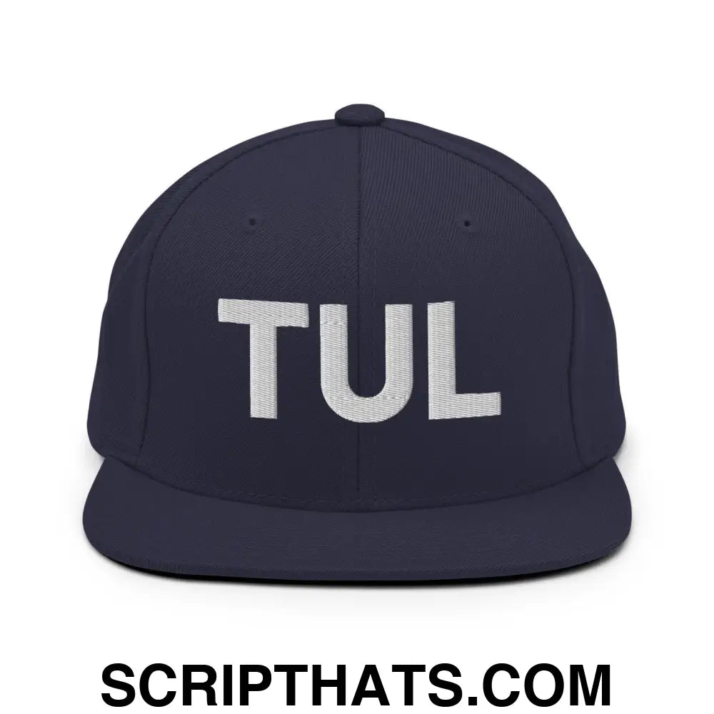 Tulsa TUL Vintage Block Snapback Hat Navy