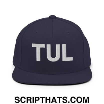 Tulsa TUL Vintage Block Snapback Hat Navy