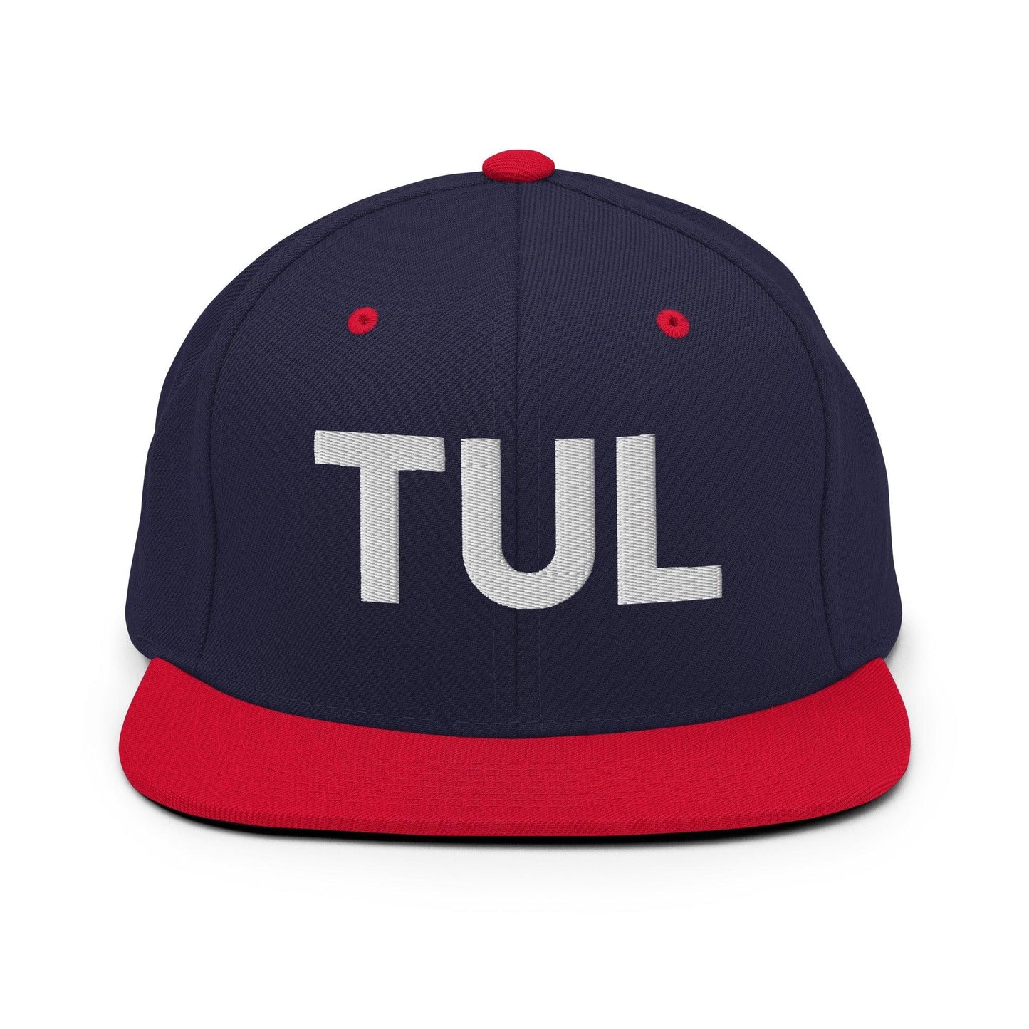 Tulsa TUL Vintage Block Snapback Hat Navy Red