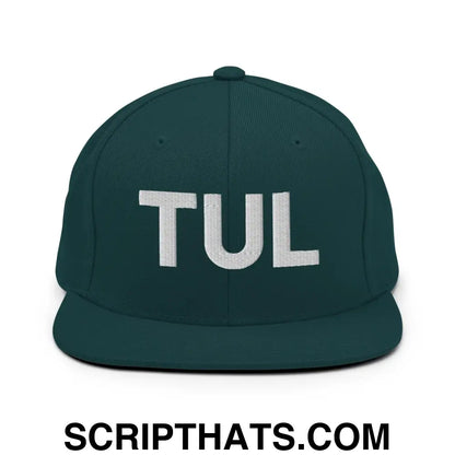 Tulsa TUL Vintage Block Snapback Hat Spruce