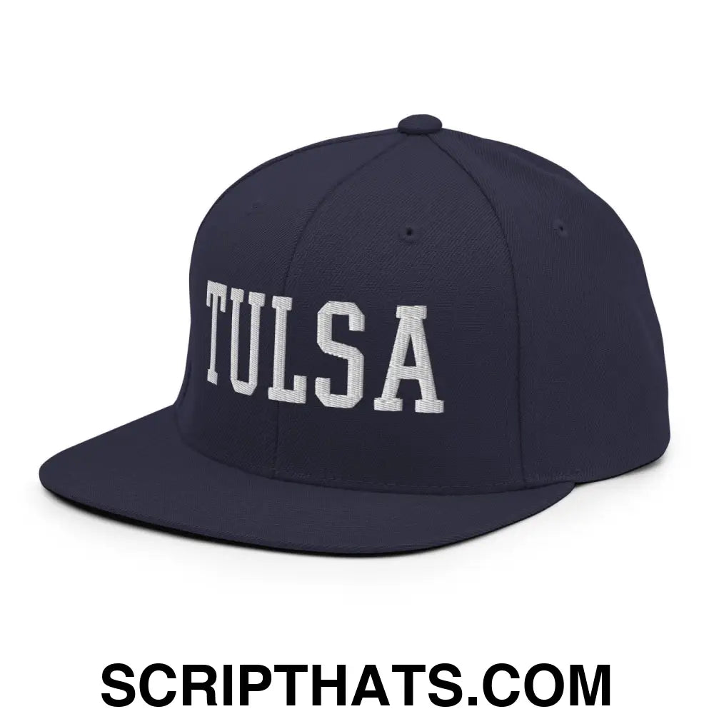 Tulsa Varsity Letterman Block Snapback Hat Navy