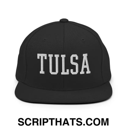 Tulsa Varsity Letterman Block Snapback Hat Black