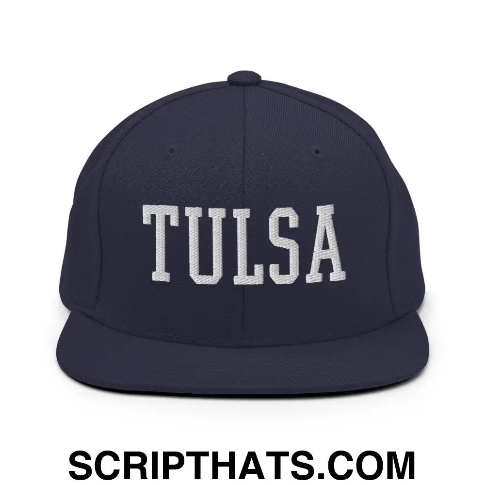 Tulsa Varsity Letterman Block Snapback Hat Navy