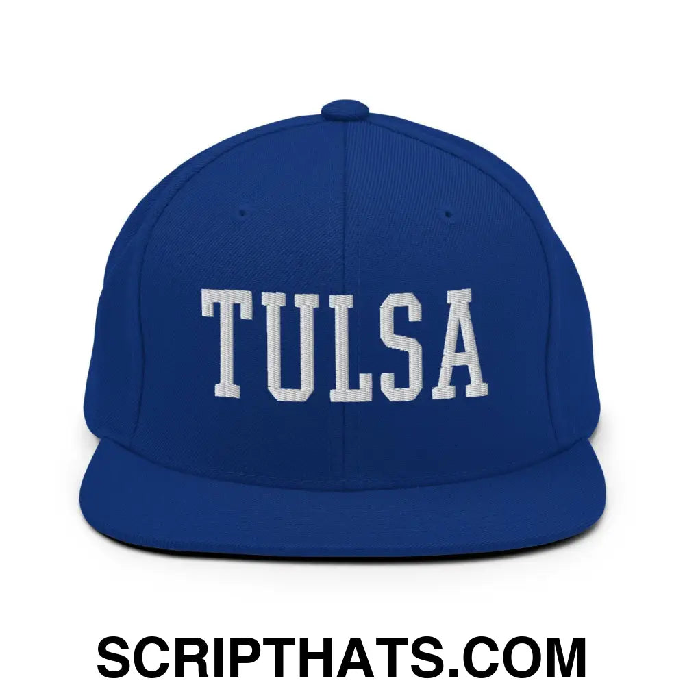 Tulsa Varsity Letterman Block Snapback Hat Royal Blue