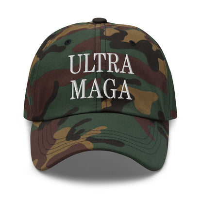 Ultra MAGA Golf Dad Hat Green Camo