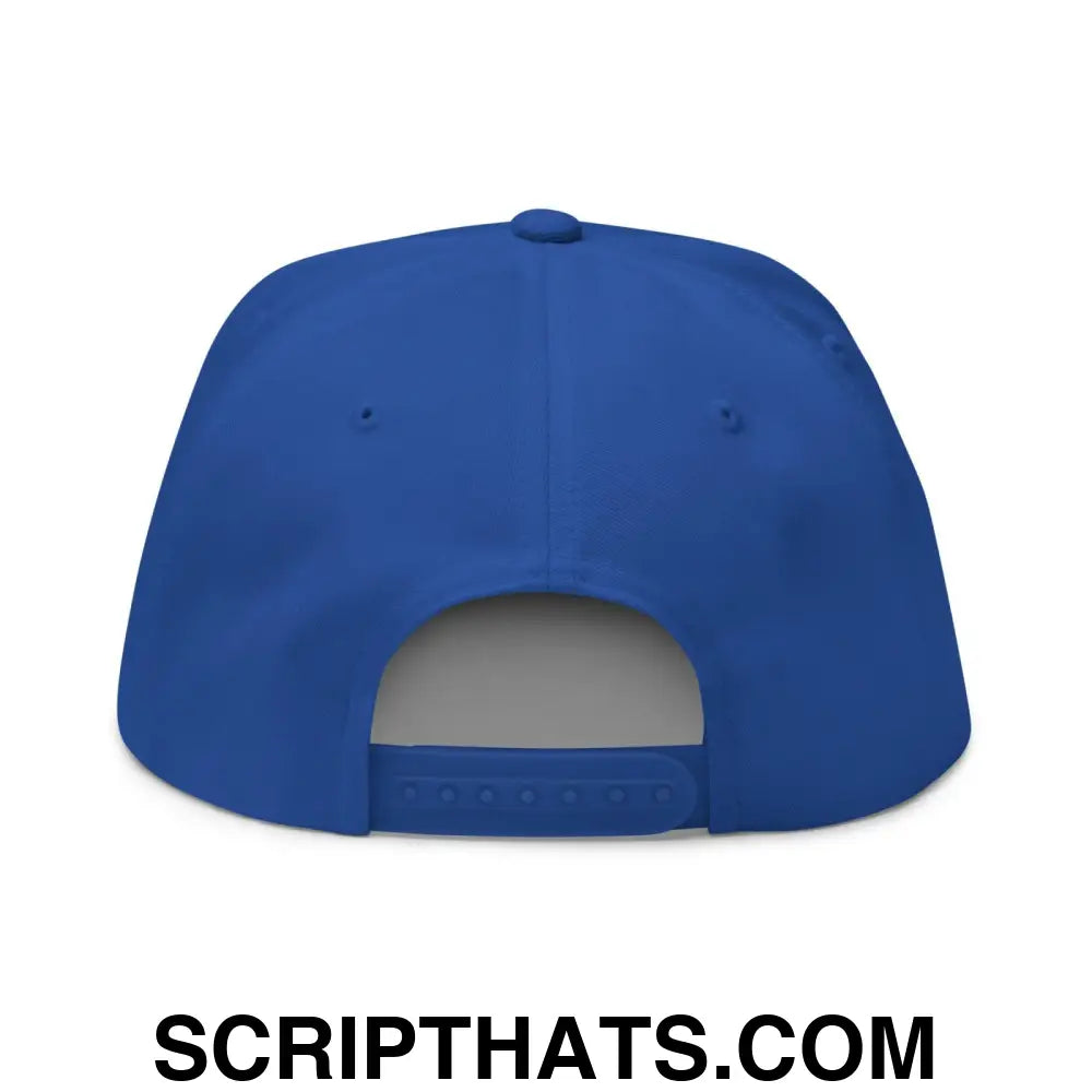 Unemployed Disabled Rat Embroidered 5 Panel Flat Bill Brim Snapback Hat Royal Blue