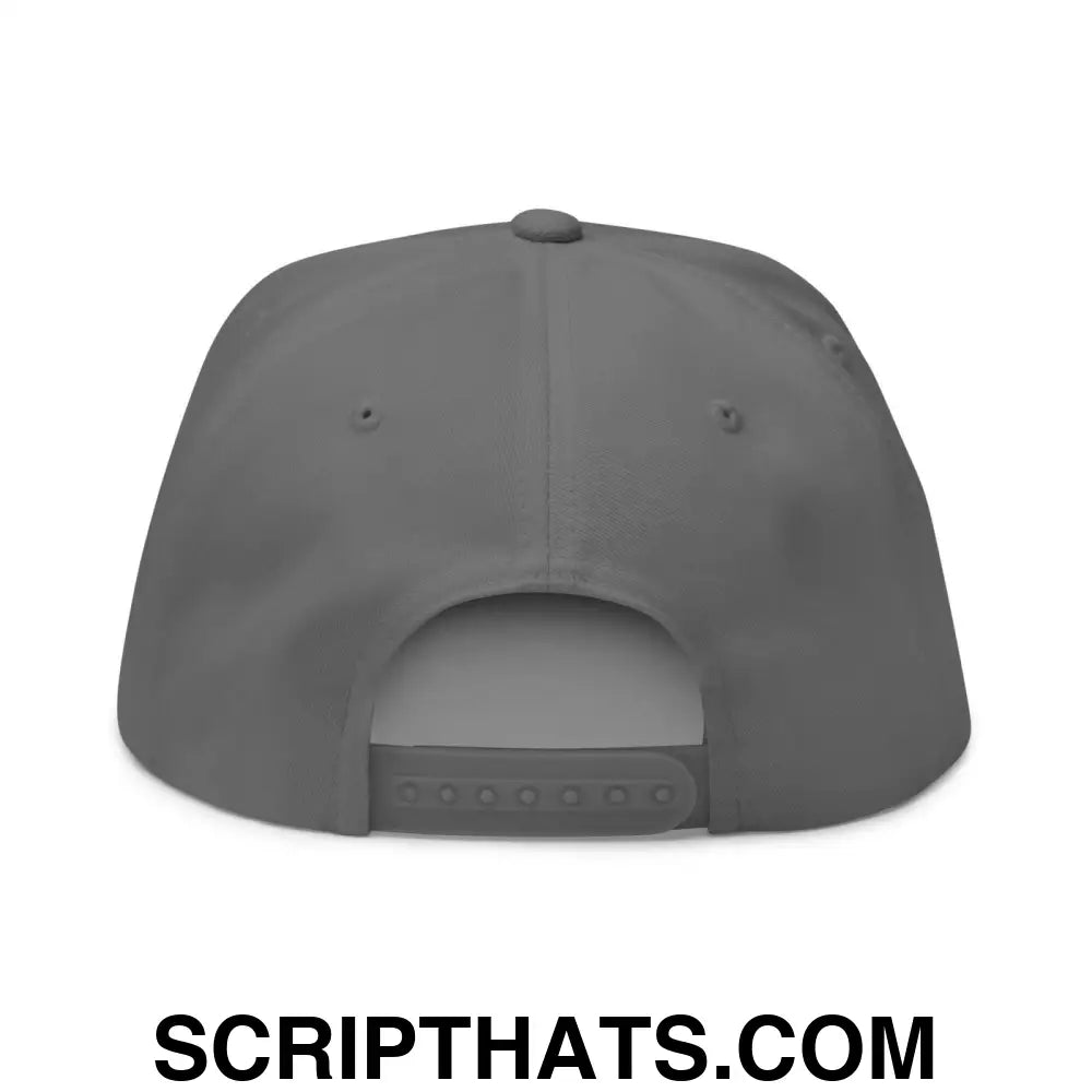 Unemployed Disabled Rat Embroidered 5 Panel Flat Bill Brim Snapback Hat Grey