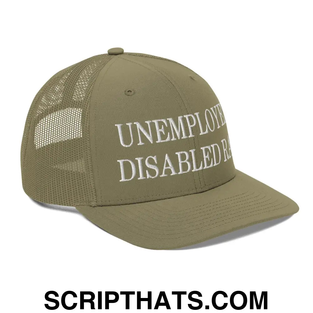 Unemployed Disabled Rat Embroidered Classic Mesh Trucker Hat Loden