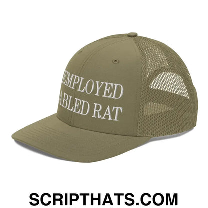 Unemployed Disabled Rat Embroidered Classic Mesh Trucker Hat Loden