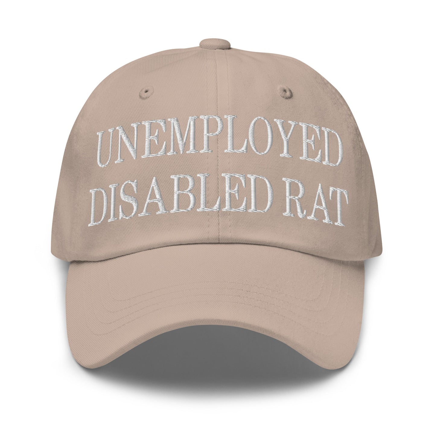 Unemployed Disabled Rat Embroidered Dad Hat Stone