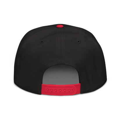 Unemployed Disabled Rat Embroidered Flat Brim Bill Snapback Hat Red Black Black