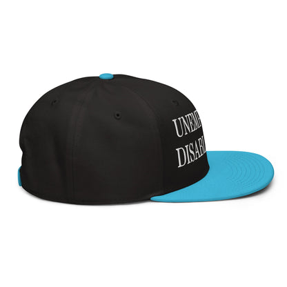 Unemployed Disabled Rat Embroidered Flat Brim Bill Snapback Hat Aqua blue Black Black