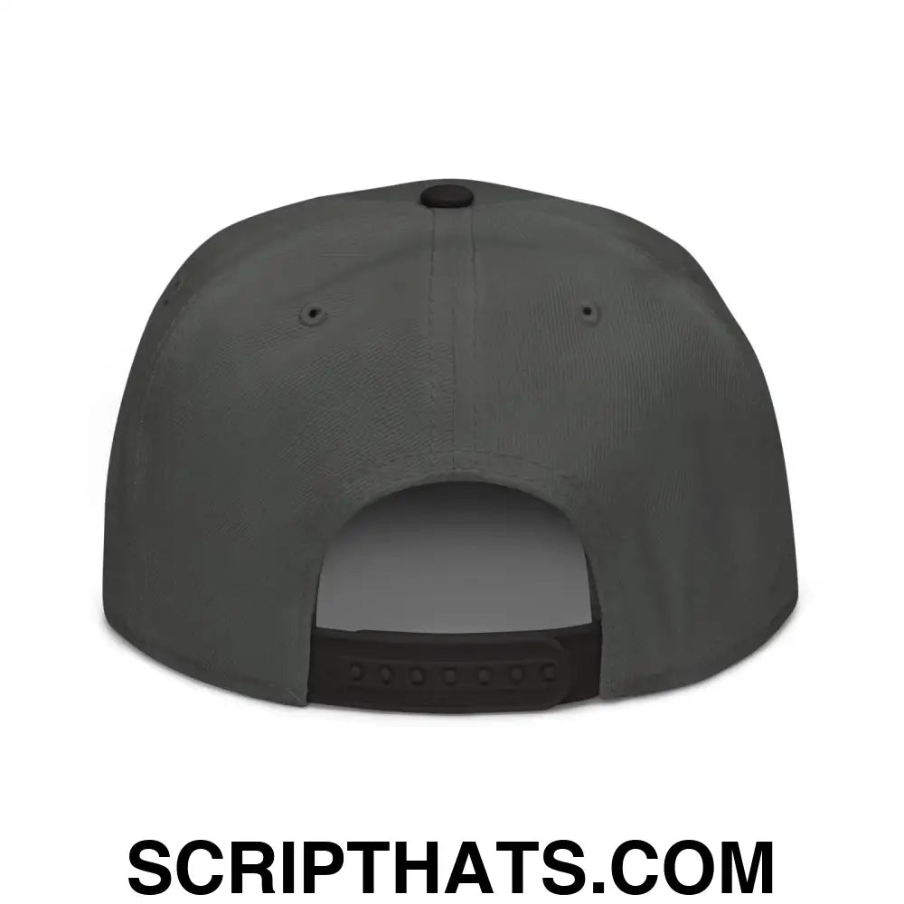 Unemployed Disabled Rat Embroidered Flat Brim Bill Snapback Hat Black Charcoal gray Charcoal gray