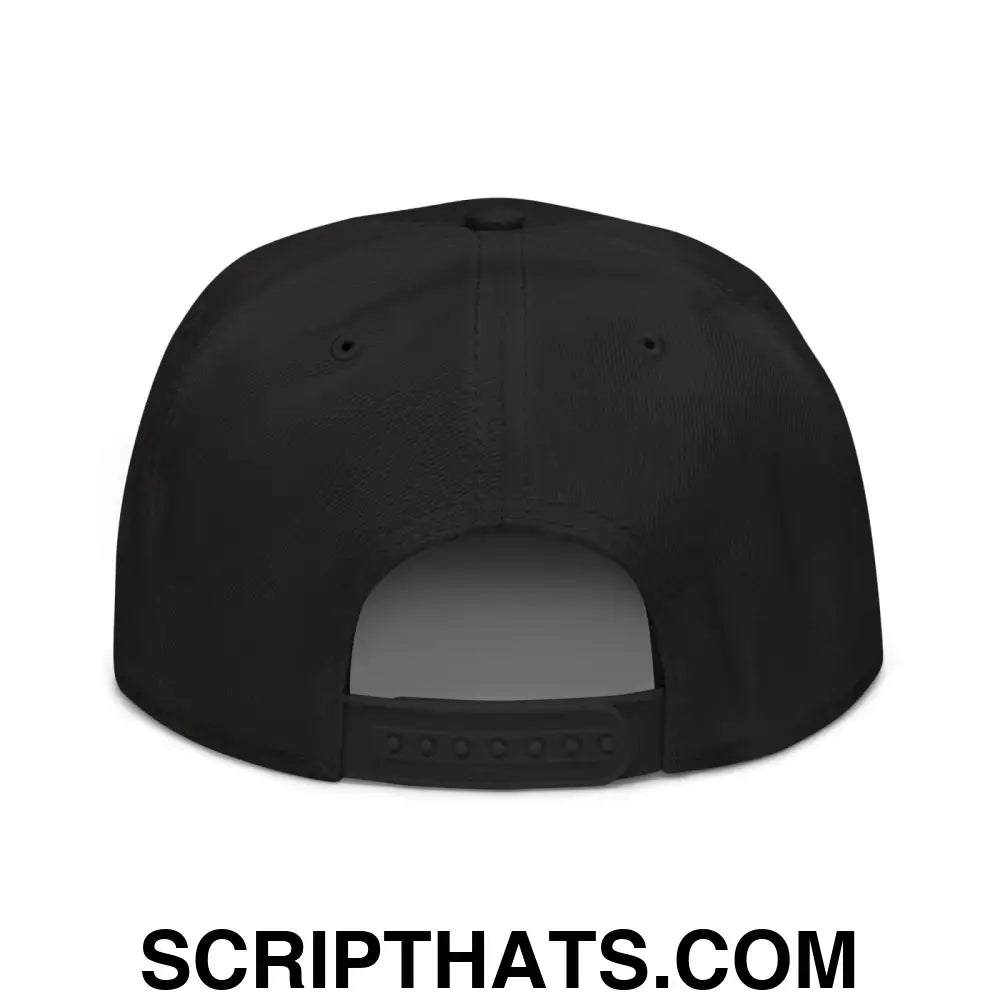 Unemployed Disabled Rat Embroidered Flat Brim Bill Snapback Hat Black