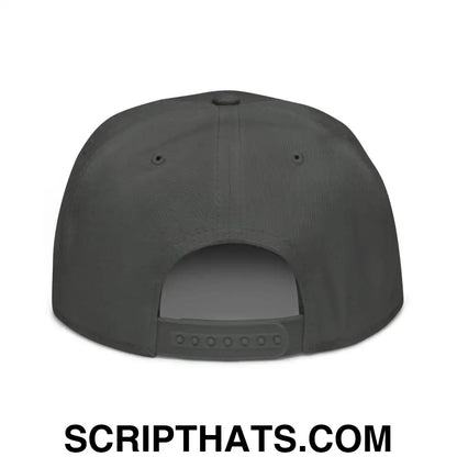 Unemployed Disabled Rat Embroidered Flat Brim Bill Snapback Hat Charcoal gray