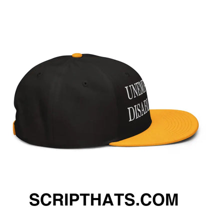 Unemployed Disabled Rat Embroidered Flat Brim Bill Snapback Hat Gold Black Black