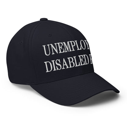 Unemployed Disabled Rat Embroidered Stretch Fit Baseball Hat Dark Navy