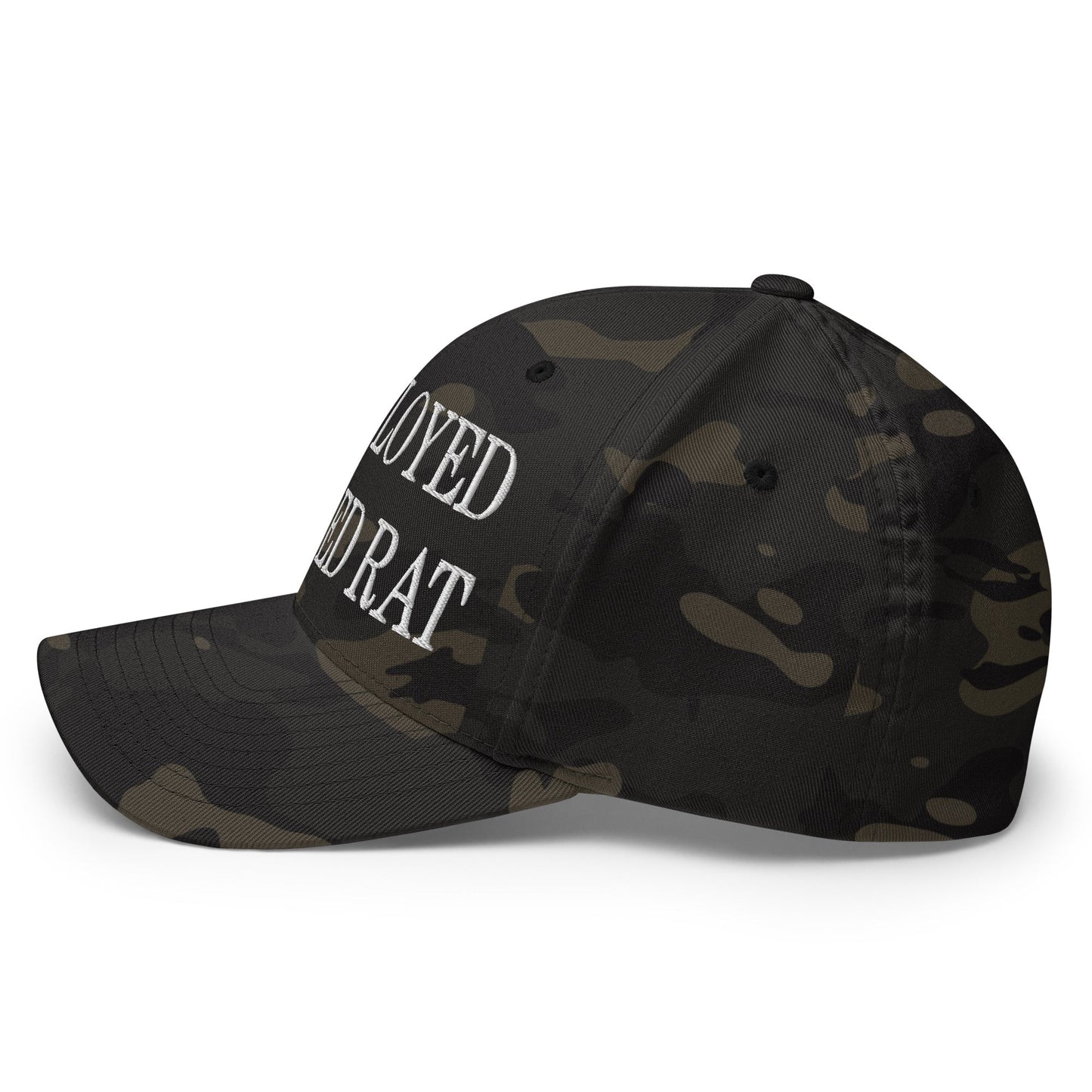 Unemployed Disabled Rat Embroidered Stretch Fit Baseball Hat Multicam Black