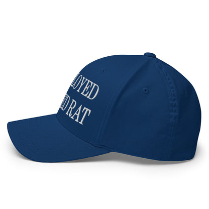 Unemployed Disabled Rat Embroidered Stretch Fit Baseball Hat Royal Blue