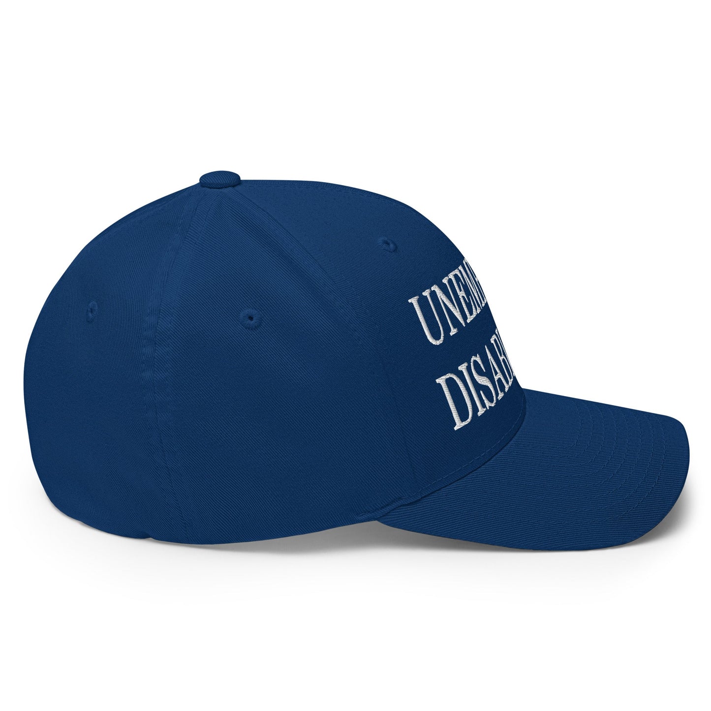 Unemployed Disabled Rat Embroidered Stretch Fit Baseball Hat Royal Blue