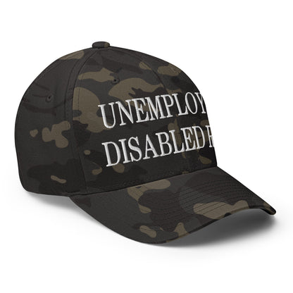 Unemployed Disabled Rat Embroidered Stretch Fit Baseball Hat Multicam Black