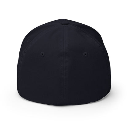 Unemployed Disabled Rat Embroidered Stretch Fit Baseball Hat Dark Navy