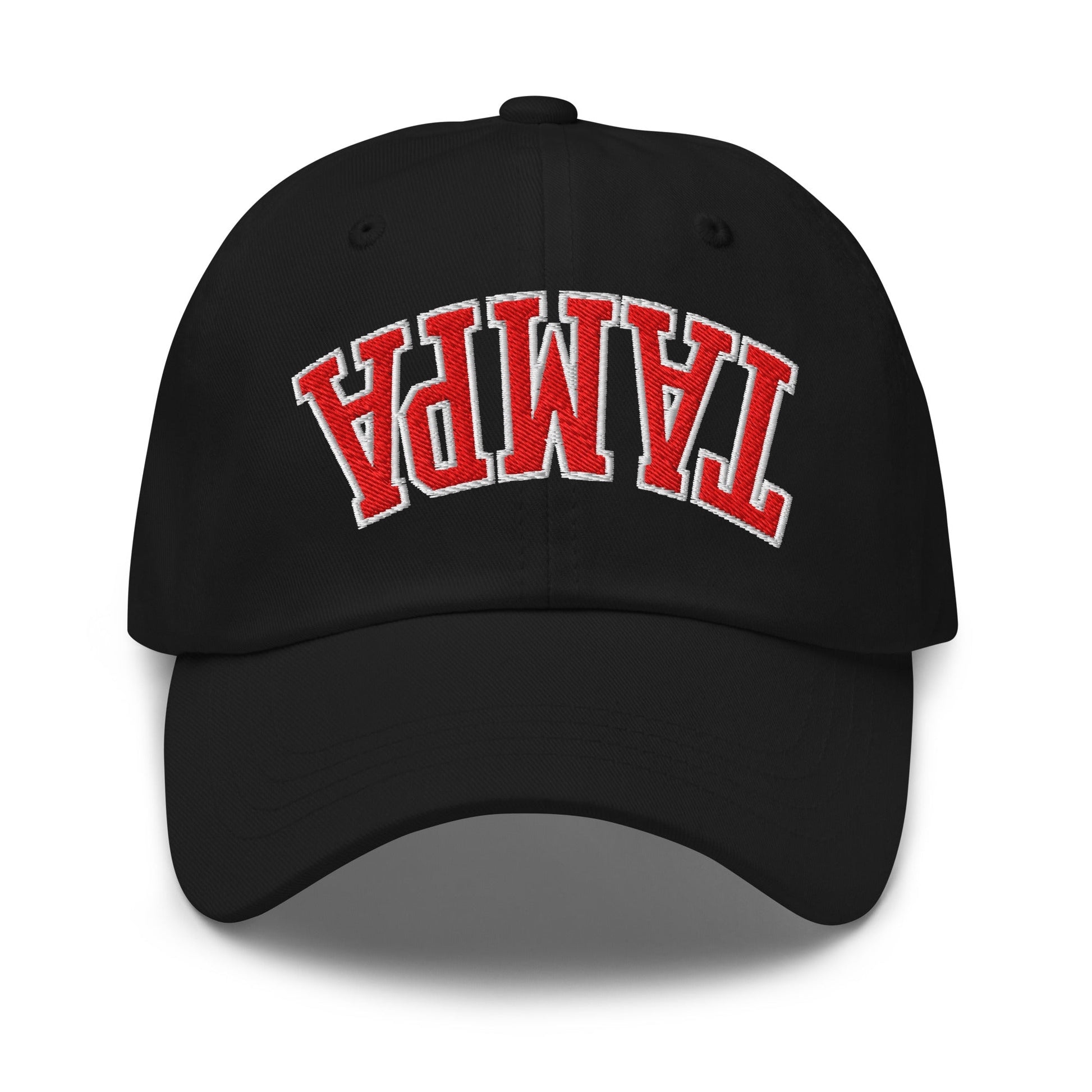 Upside Down Tampa Football Embroidered Dad Hat Black