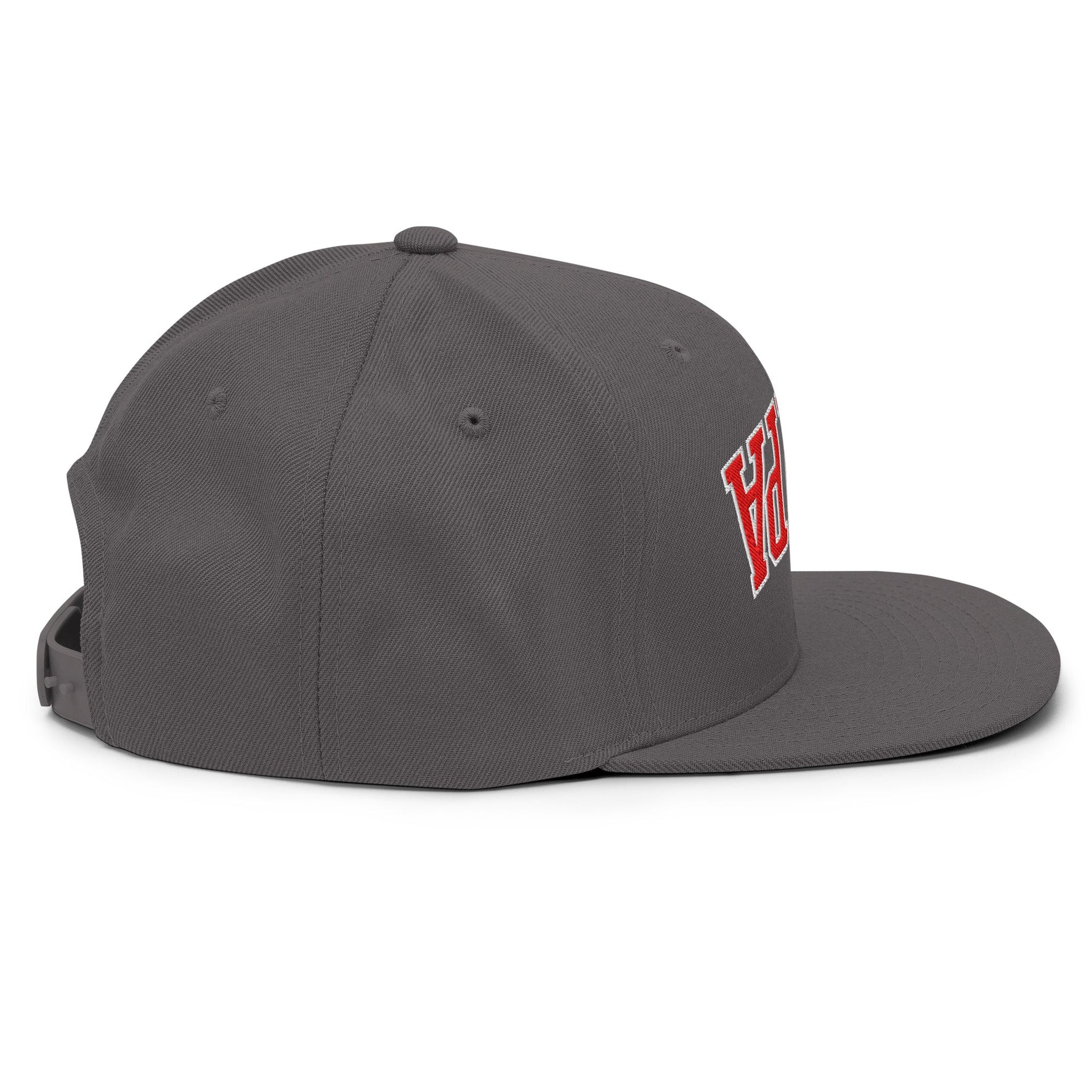 Upside Down Tampa Football Embroidered Flat Bill Brim Snapback Hat Dark Grey