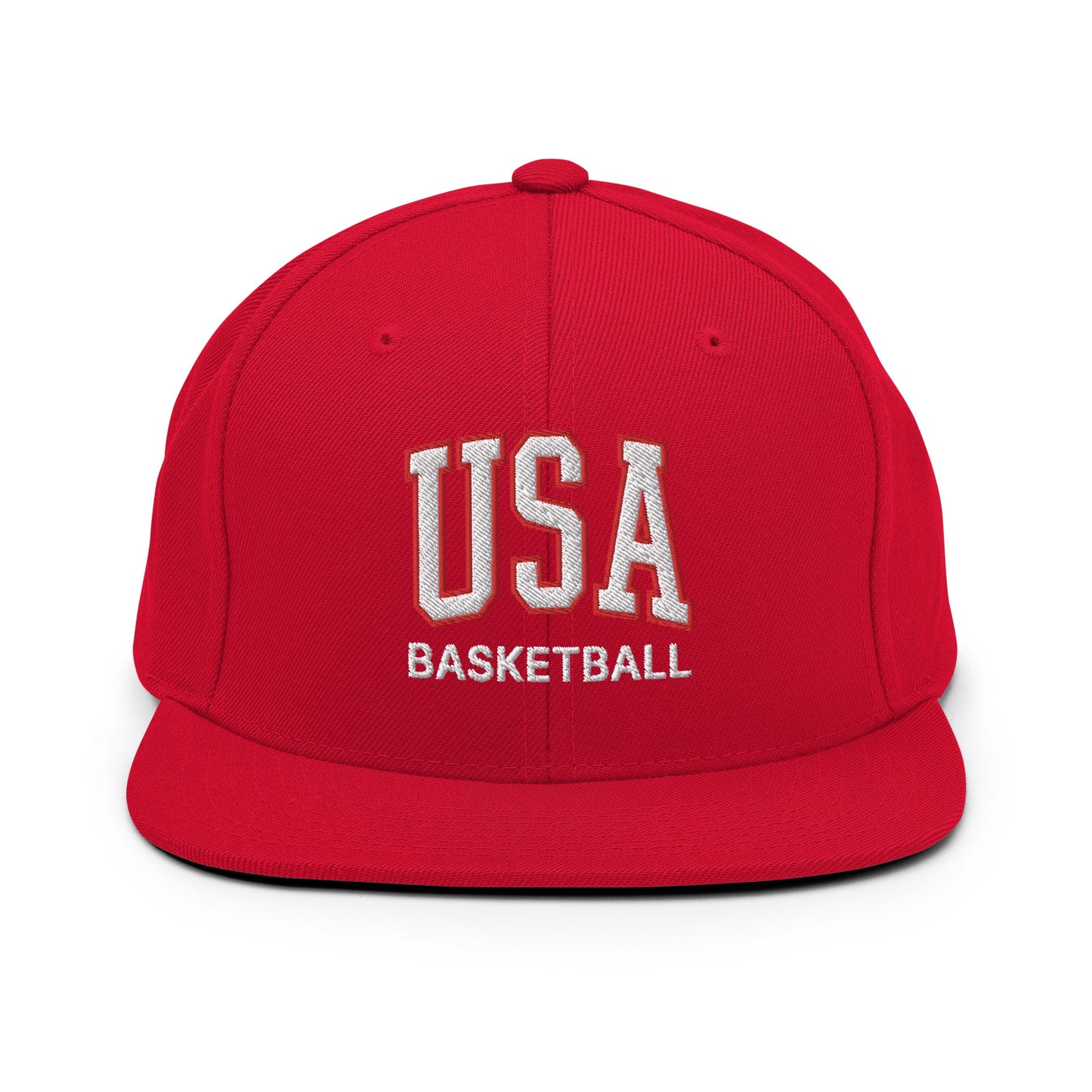 USA Basketball Letterman Varsity Block Snapback Hat Red