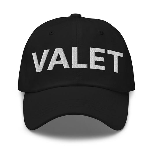 Valet Uniform Work Embroidered Dad Hat Black