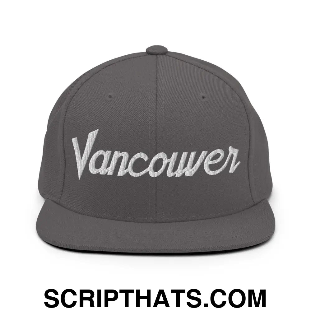 Vancouver Script Snapback Hat Dark Grey