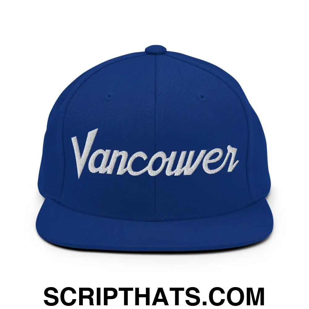 Vancouver Script Snapback Hat Royal Blue