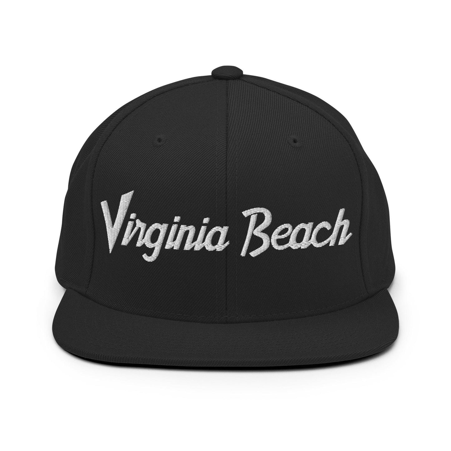 Virginia Beach Script Snapback Hat Black