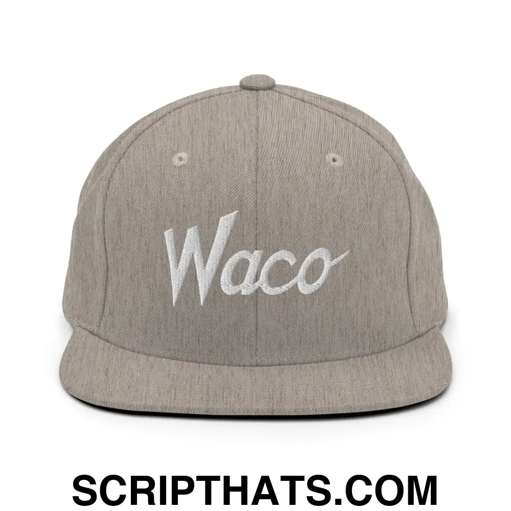 Waco Script Snapback Hat Heather Grey